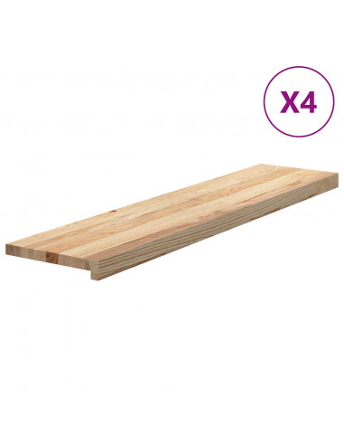 Gradini 4 pz 110x25x2 cm in Rovere Massello Non Trattato