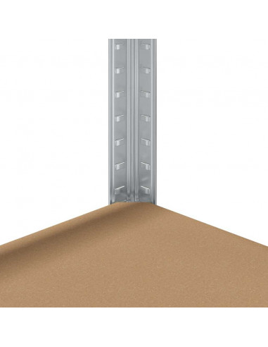 Mensole Portaoggetti 5 Strati 2 pz Argento in Acciaio e Legno