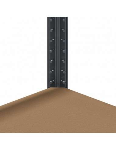 Mensola Portaoggetti 5 Strati Antracite in Acciaio e Legno
