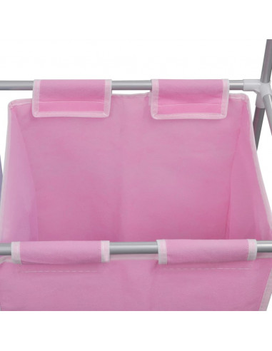 Portabiancheria a 2 Sezioni 2 pz con Ripiano per Asciugatura