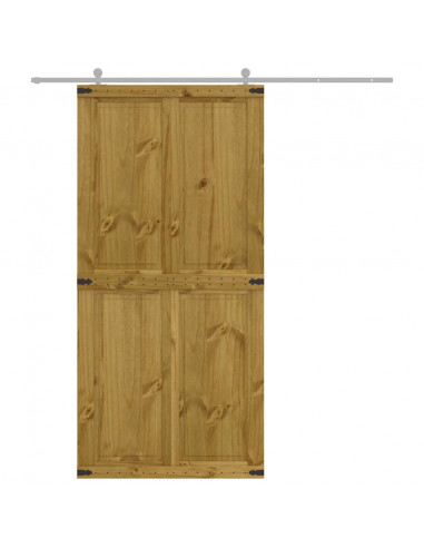 Porta per Granaio CORONA 90x210 cm in Legno Massello di Pino