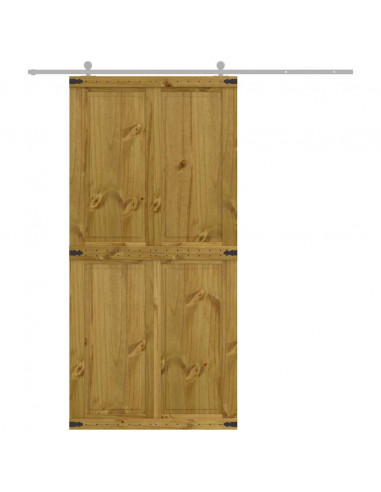Porta per Granaio CORONA 100x210 cm in Legno Massello di Pino