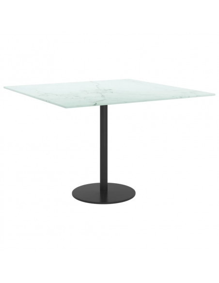 Piano Tavolo Bianco 60x60 cm 6 mm Vetro Temperato Design Marmo