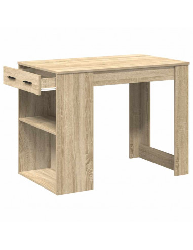 Scrivania con Cassetto Ripiano Rovere Sonoma Legno Multistrato