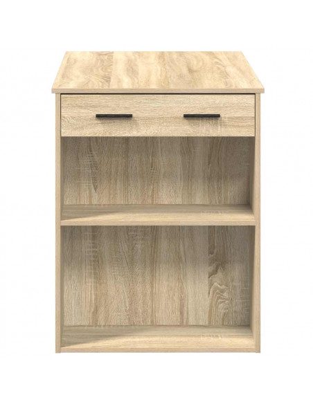 Scrivania con Cassetto Ripiano Rovere Sonoma Legno Multistrato