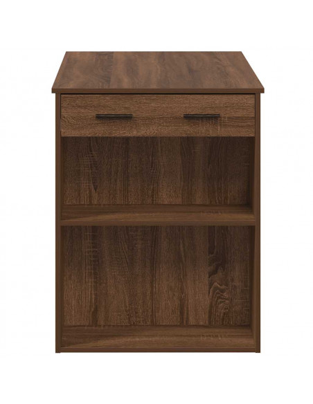 Scrivania con Cassetto Ripiano Rovere Marrone Legno Multistrato