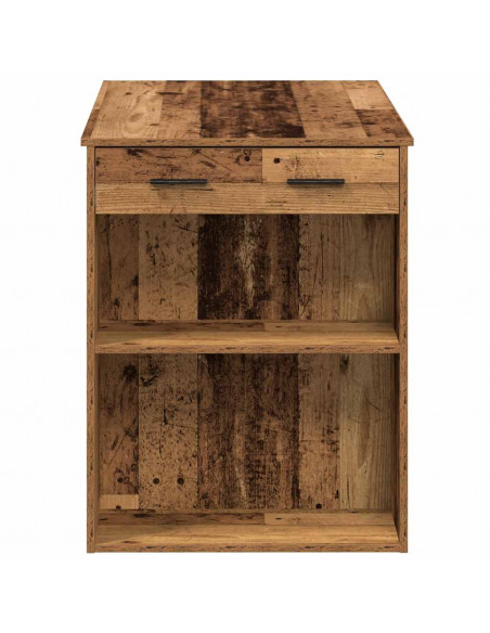 Scrivania con Cassetto Ripiano Legno Vecchio Legno Multistrato