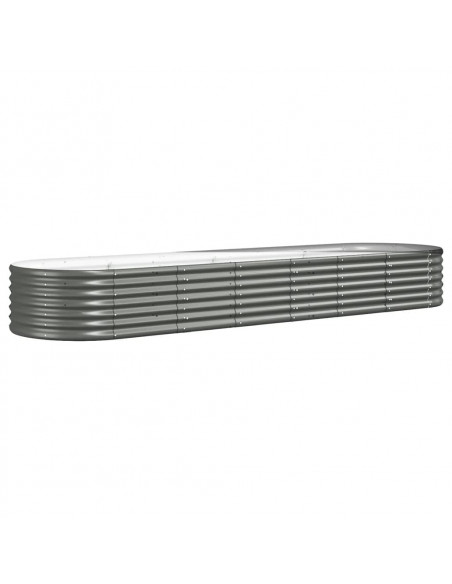 Letto Giardino Acciaio Verniciato a Polvere 296x80x36 cm Grigio