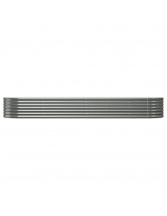 Letto Giardino Acciaio Verniciato a Polvere 296x80x36 cm Grigio 2