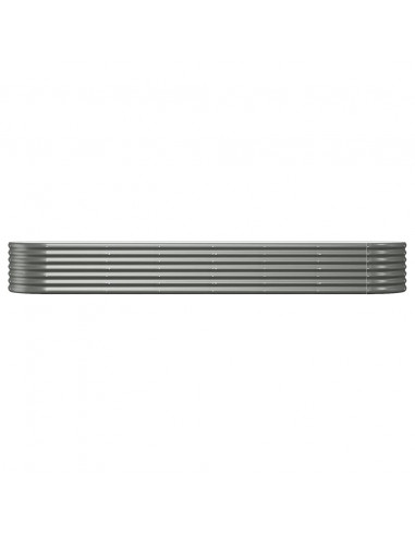 Letto Giardino Acciaio Verniciato a Polvere 296x80x36 cm Grigio