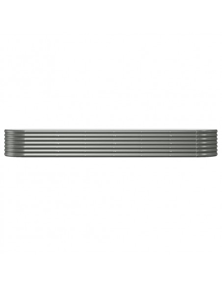 Letto Giardino Acciaio Verniciato a Polvere 296x80x36 cm Grigio