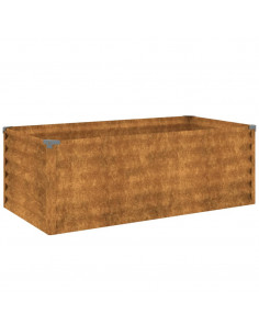 Fioriera Rialzata da Giardino 100x50x36 cm in Acciaio Corten