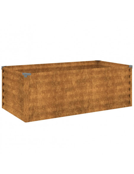 Fioriera Rialzata da Giardino 100x50x36 cm in Acciaio Corten