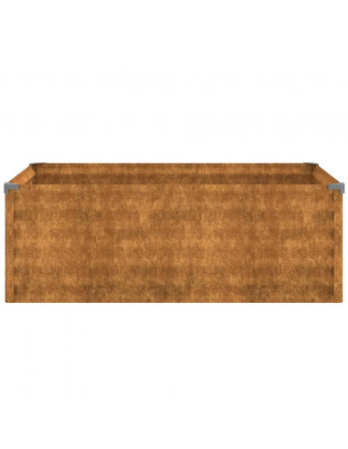 Fioriera Rialzata da Giardino 100x50x36 cm in Acciaio Corten
