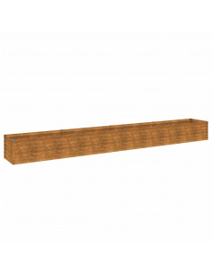 Fioriera Rialzata da Giardino 386x50x36 cm in Acciaio Corten