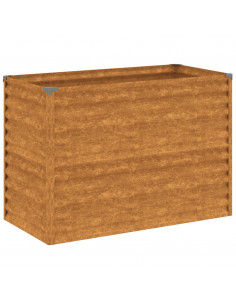 Fioriera Rialzata da Giardino 100x50x69 cm in Acciaio Corten