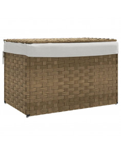 Cesto Portabiancheria con Coperchio 55,5x35x34 cm Polyrattan