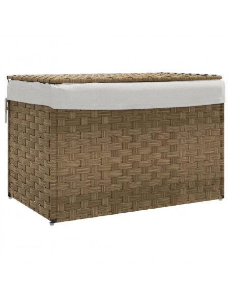 Cesto Portabiancheria con Coperchio 55,5x35x34 cm Polyrattan