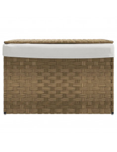 Cesto Portabiancheria con Coperchio 55,5x35x34 cm Polyrattan 2