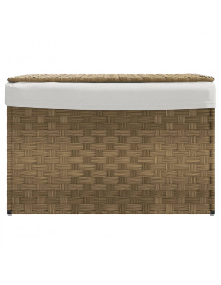 Cesto Portabiancheria con Coperchio 55,5x35x34 cm Polyrattan