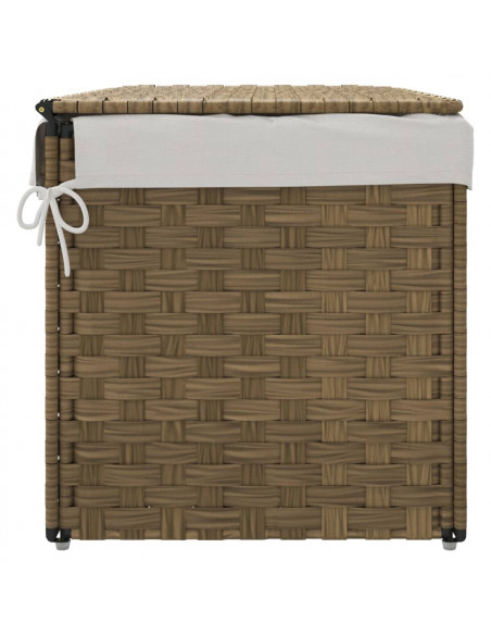 Cesto Portabiancheria con Coperchio 55,5x35x34 cm Polyrattan