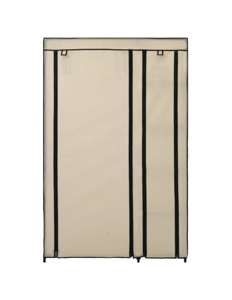 Armadio Pieghevole Crema 110x45x175 cm in Tessuto
