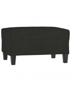 Poggiapiedi Nero 70x55x41 cm in Tessuto