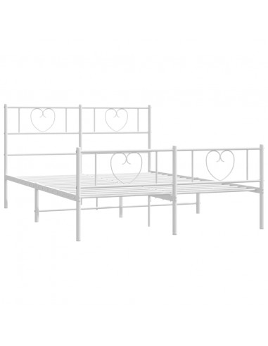 Giroletto con Testiera e Pediera Metallo Bianco 120x190 cm