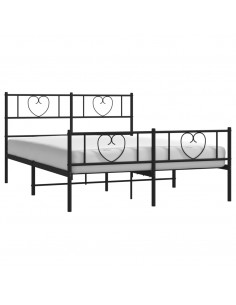 Giroletto con Testiera e Pediera Metallo Nero 120x190 cm 2