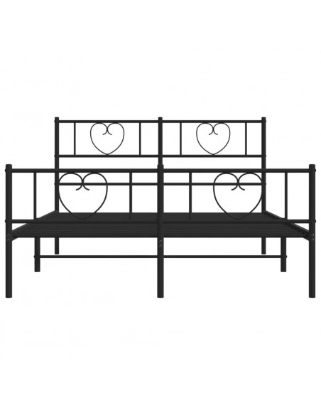 Giroletto con Testiera e Pediera Metallo Nero 120x190 cm