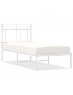 Giroletto con Testiera Metallo Bianco 75x190 cm