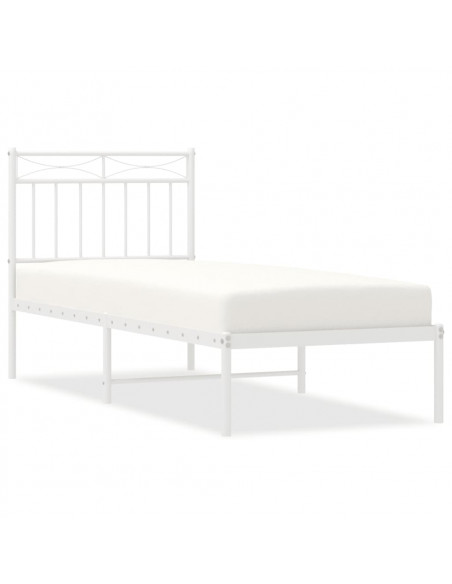 Giroletto con Testiera Metallo Bianco 75x190 cm