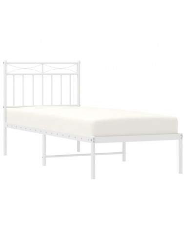 Giroletto con Testiera Metallo Bianco 75x190 cm