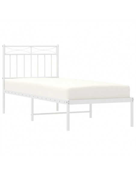 Giroletto con Testiera Metallo Bianco 75x190 cm
