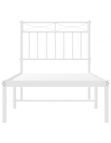 Giroletto con Testiera Metallo Bianco 75x190 cm