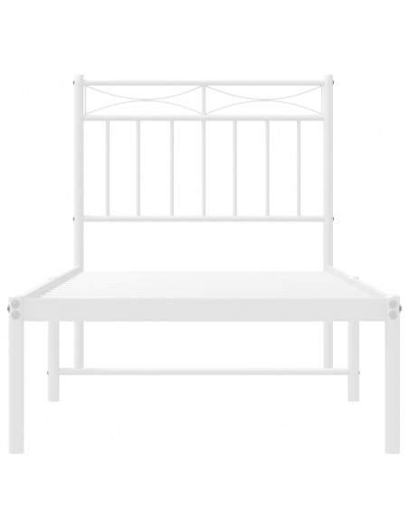 Giroletto con Testiera Metallo Bianco 75x190 cm