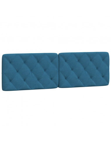 Letto con Materasso Blu 160x200 cm in Velluto