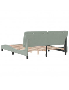 Giroletto con Testiera Grigio Chiaro 160x200 cm in Velluto