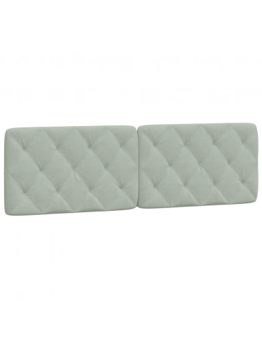 Giroletto con Testiera Grigio Chiaro 160x200 cm in Velluto