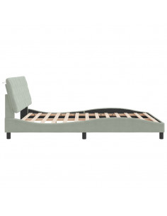 Giroletto con Luci LED Grigio Chiaro 160x200 cm in Velluto