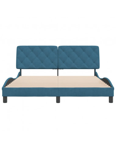 Giroletto con Testiera Blu 160x200 cm in Velluto