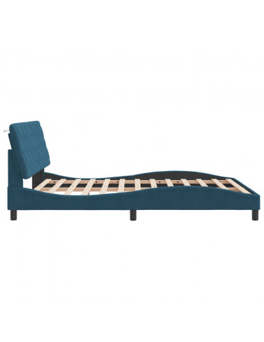 Giroletto con Testiera Blu 160x200 cm in Velluto