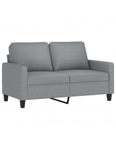 Set di Divani 3 pz con Cuscini Grigio Chiaro in Tessuto 2