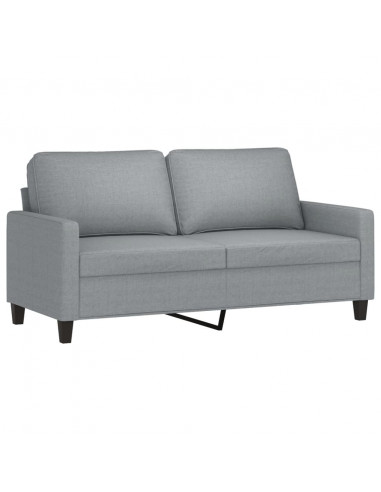 Set di Divani 3 pz con Cuscini Grigio Chiaro in Tessuto