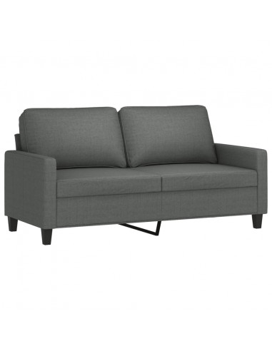Set di Divani 3 pz con Cuscini Grigio Scuro in Tessuto