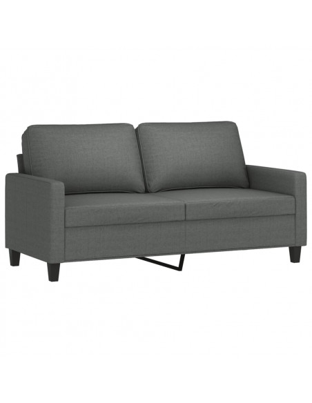 Set di Divani 3 pz con Cuscini Grigio Scuro in Tessuto