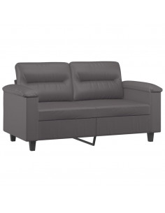 Set di Divani 3 pz con Cuscini Grigio in Similpelle 2