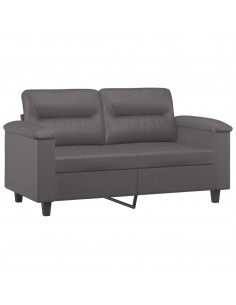 Divano a 2 Posti Grigio 120 cm in Similpelle