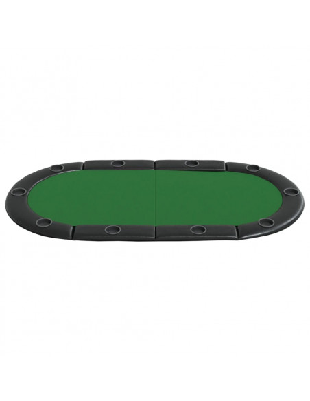 Piano Tavolo da Poker Pieghevole 10 Giocatori Verde 208x106x3cm