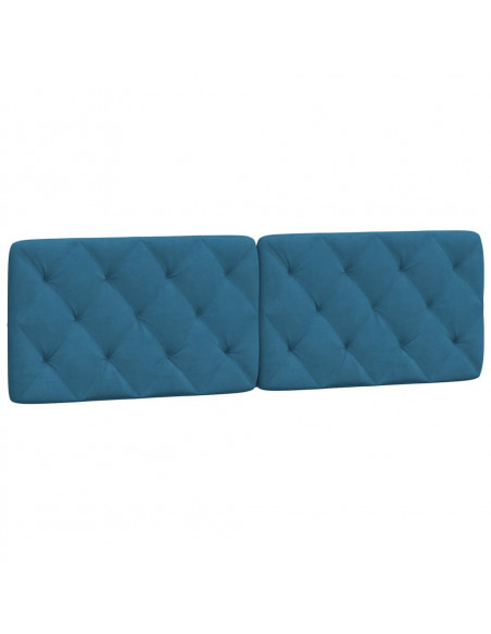 Cuscino Testiera Blu 160 cm in Velluto
